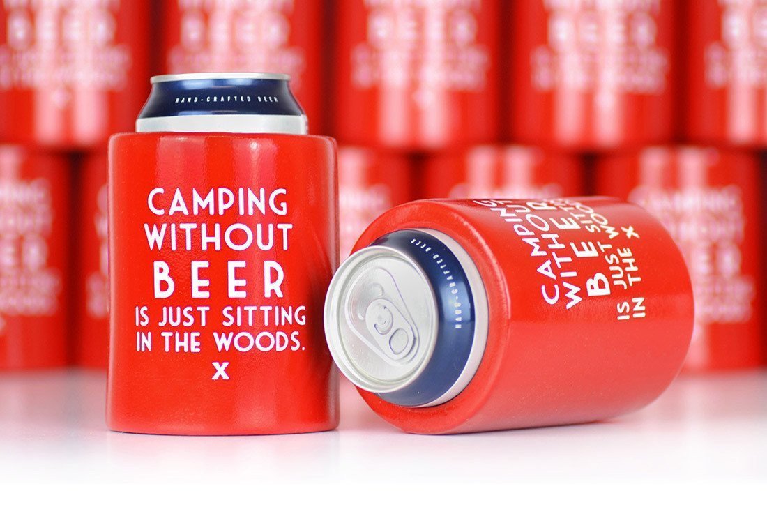 Camping Without Beer... Vintage Beer Koozie - M E R I W E T H E R