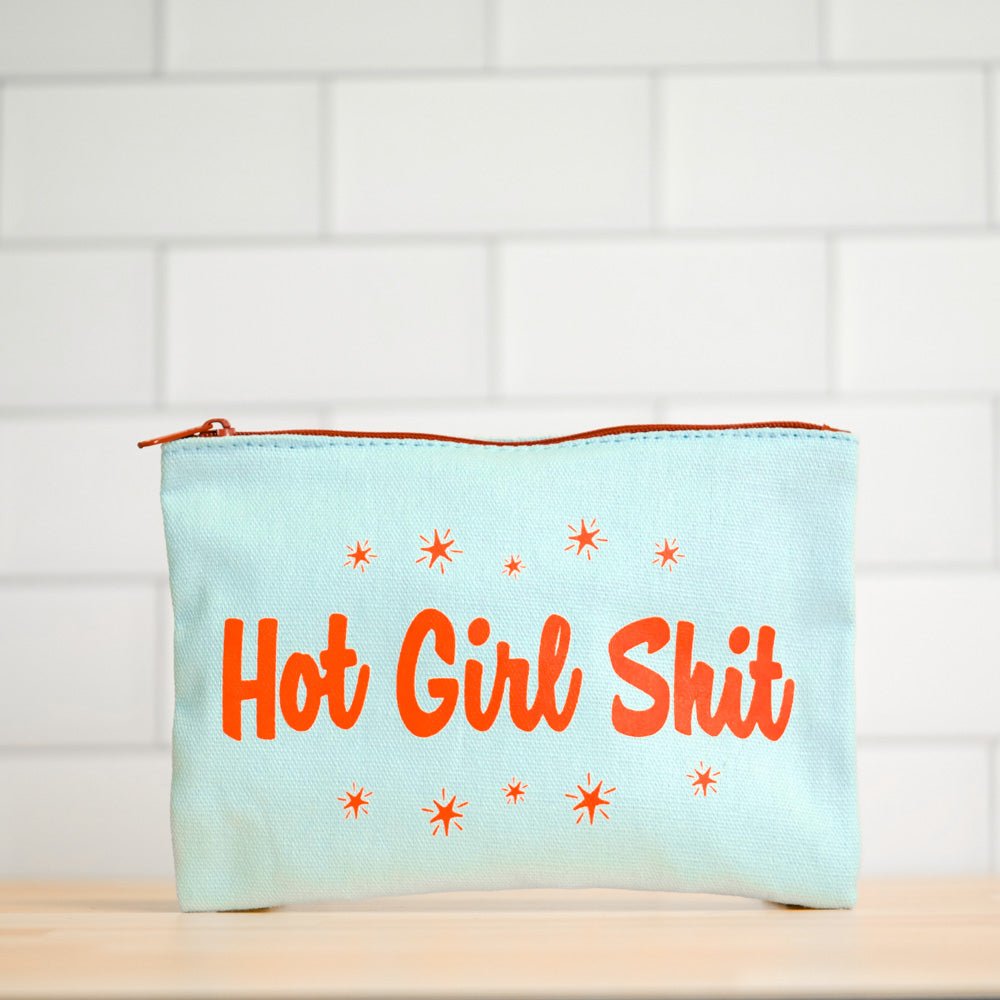 This Girl Runs on Coffee and Chutzpah T-bottom Makeup Pouch 