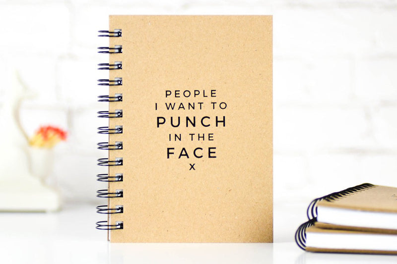 People I want to punch... Letter Pressed Journal - M E R I W E T H E R