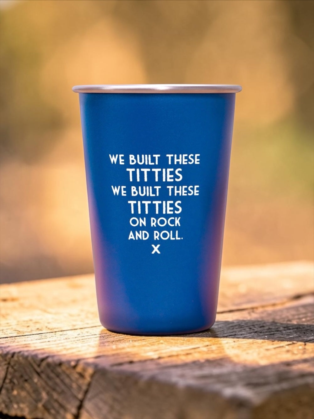 We built these titties... Misundertood Lyrics Pint Glass Blue