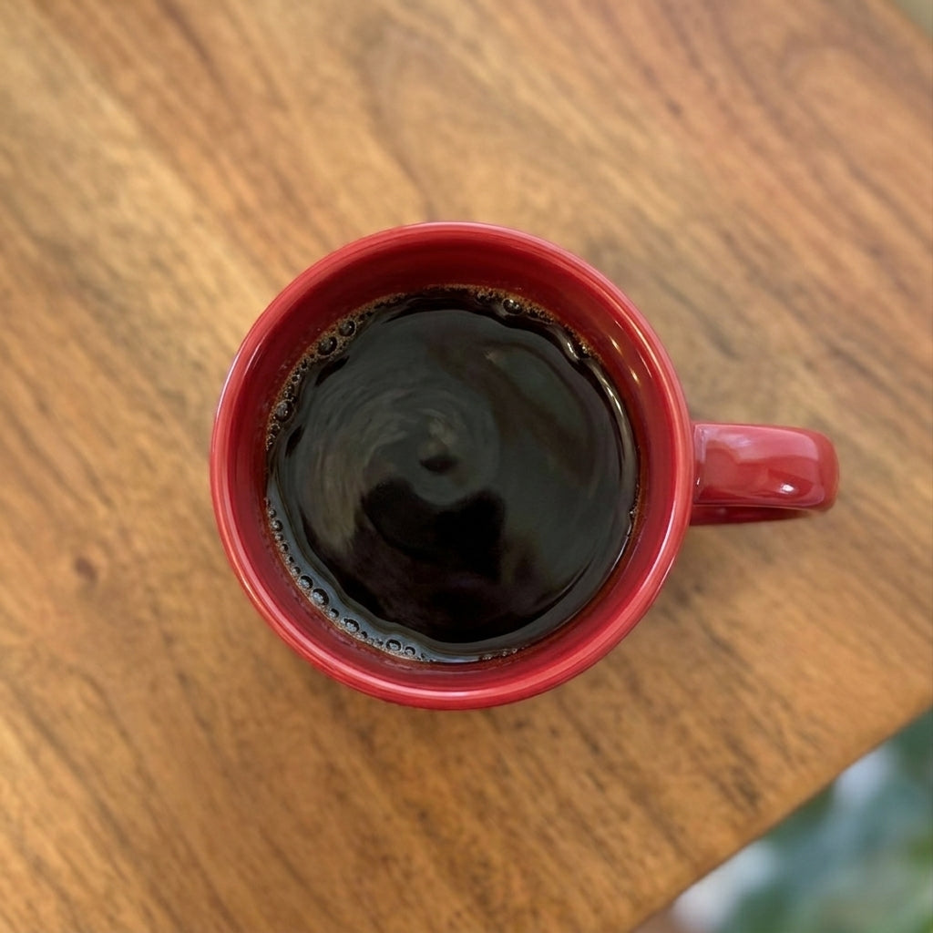 Coffee mug printed with “Get your kid away from me.”, additional view