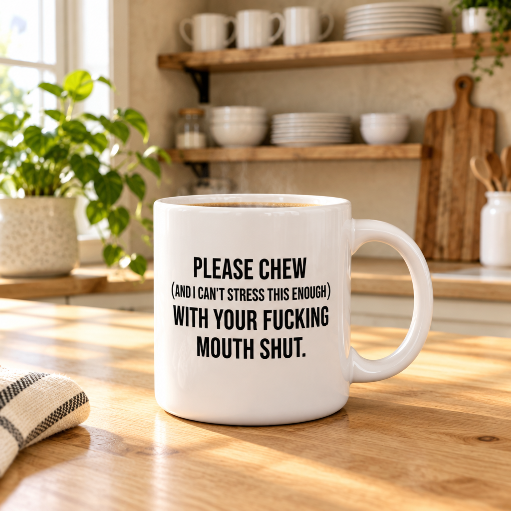 Please chew... Coffee Mug