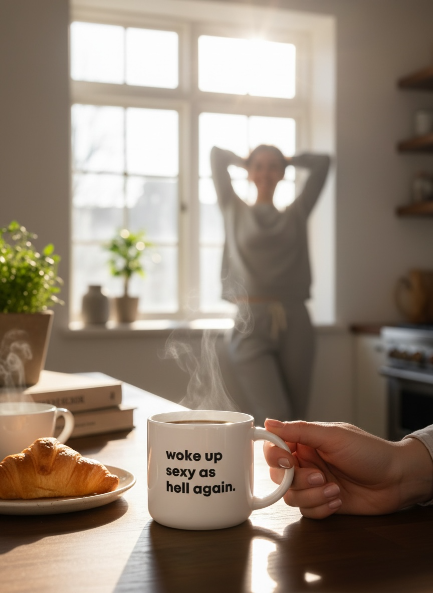 Woke up sexy as hell again... Ceramic Mug