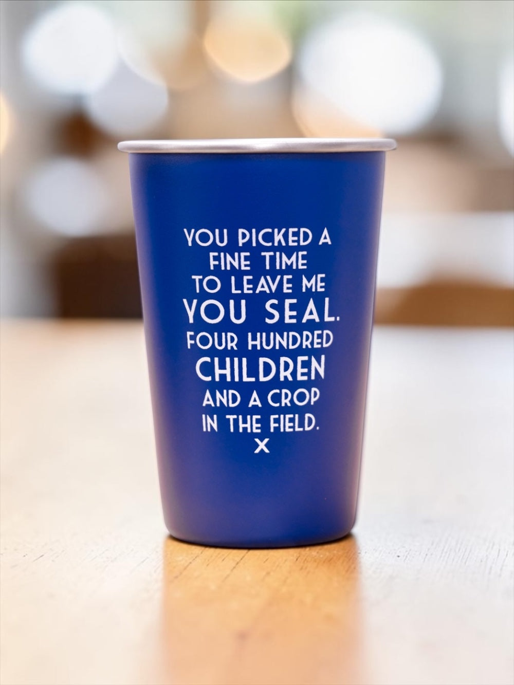 You picked a fine time... Mistaken Lyrics Pint Glass Blue