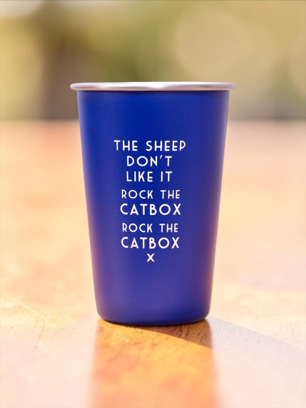 Rock the Catbox... Mistaken Lyrics Pint Glass Blue