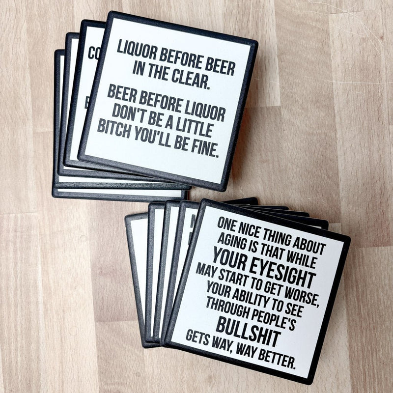 Coaster Party Pack! Set of 12 Hilarious Coasters - M E R I W E T H E R