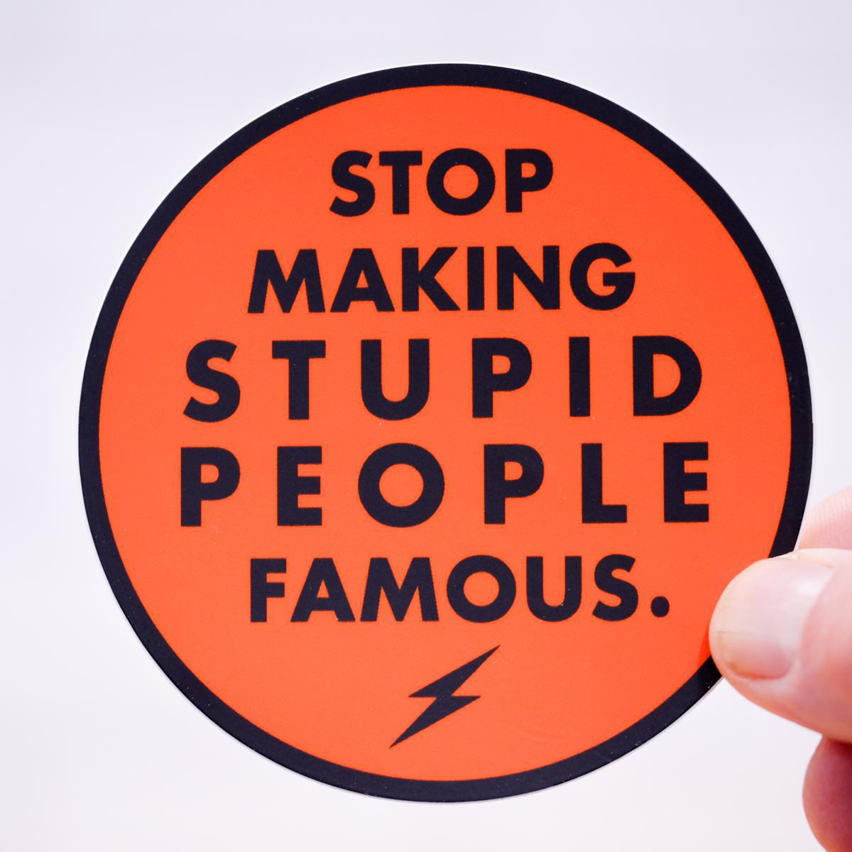 Stop Making Stupid People Famous... Vinyl Sticker - M E R I W E T H E R