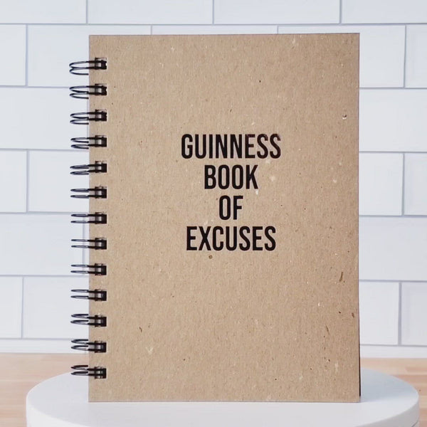Guinness Book of Excuses... Letter Pressed Journal