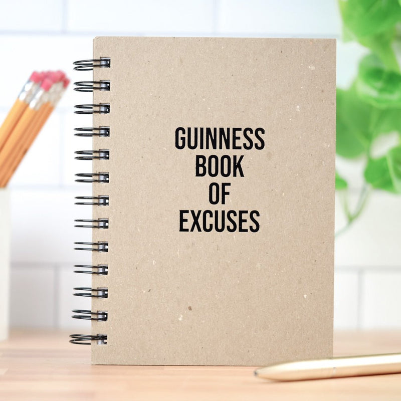 Guinness Book Of Excuses. Letter Pressed Journal. - M E R I W E T H E R