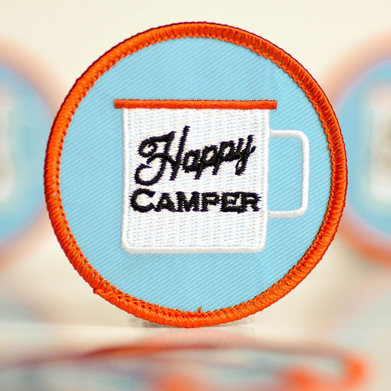 Happy Camper Mug... Embroidered Patch. - M E R I W E T H E R