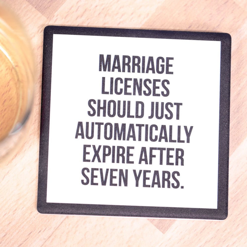 Marriage Licenses....Drink Coaster - M E R I W E T H E R