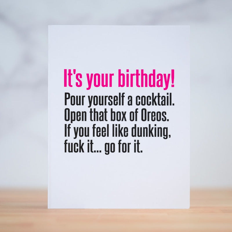 Oreos and Cocktails. Birthday card - M E R I W E T H E R