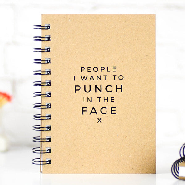 People I want to punch... Letter Pressed Journal - M E R I W E T H E R