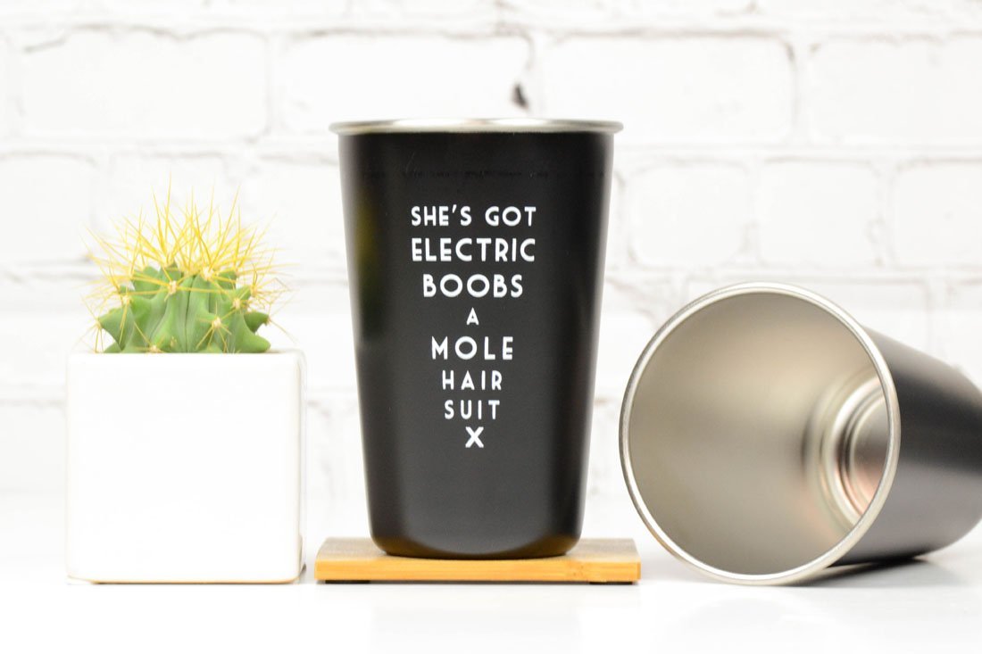 She's Got Electric Boobs - Mistaken Lyrics Pint Glass - M E R I W E T H E R