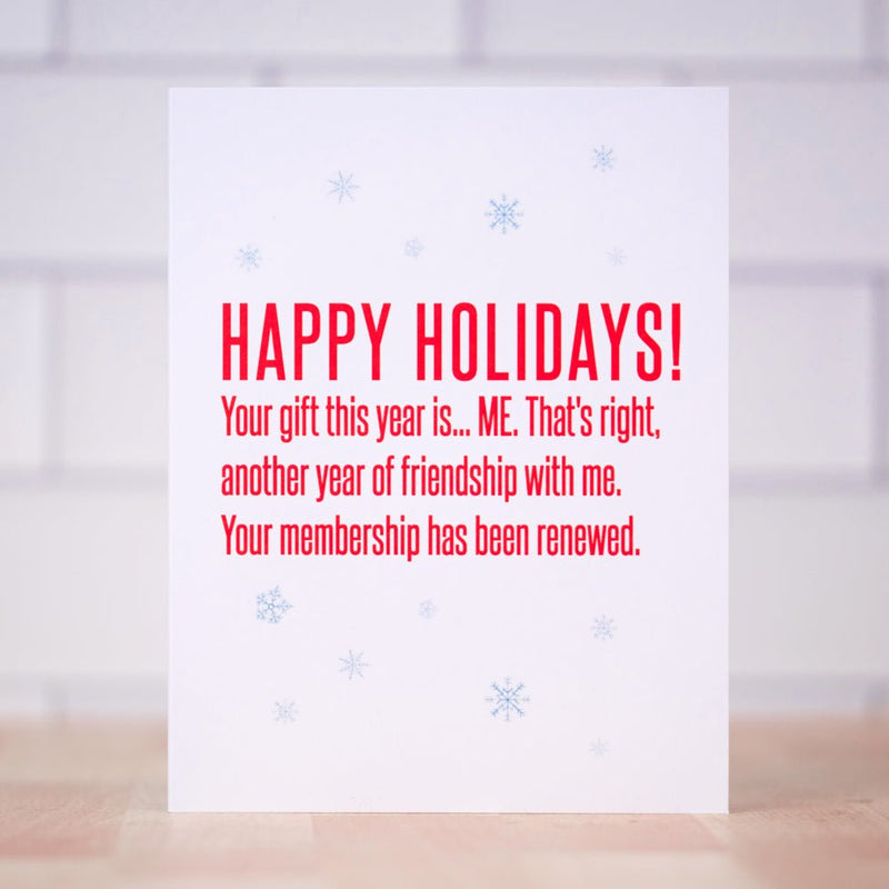 Your gift is ME... Holiday card - M E R I W E T H E R